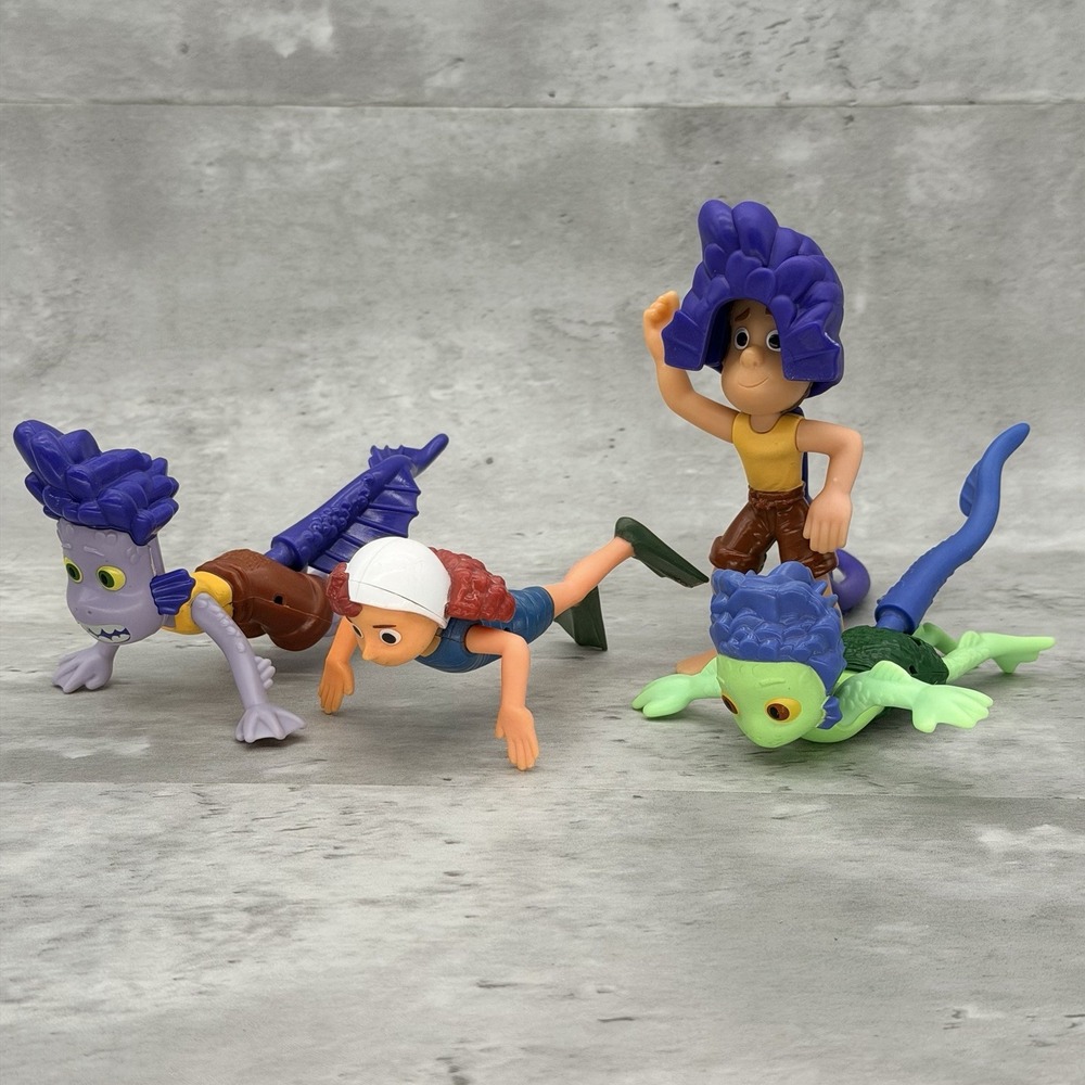 Lot Of 4 Disney Luca Mcdonalds Happy Meal Toys Figures Figurines 2021